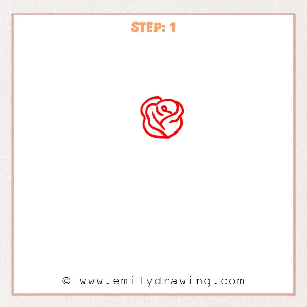 how to draw a rose skull - Step 1